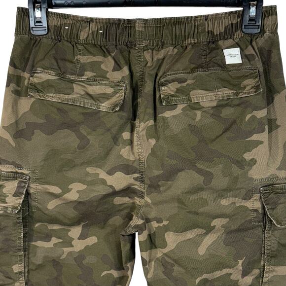 American Eagle Small TALL Mens Cargo Joggers Pants Camo Cuffed Pockets Stretch - Picture 5 of 11